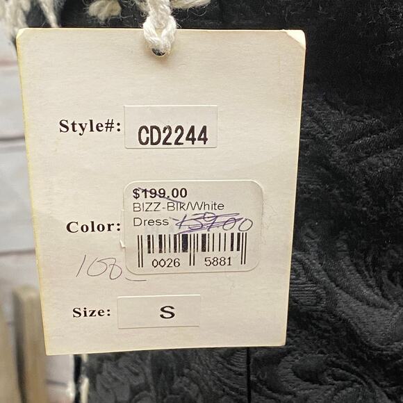 PAPARAZZI by BIZ Woolblend Black & White Dress S Winter Pick Stitch Embossed - Picture 6 of 12